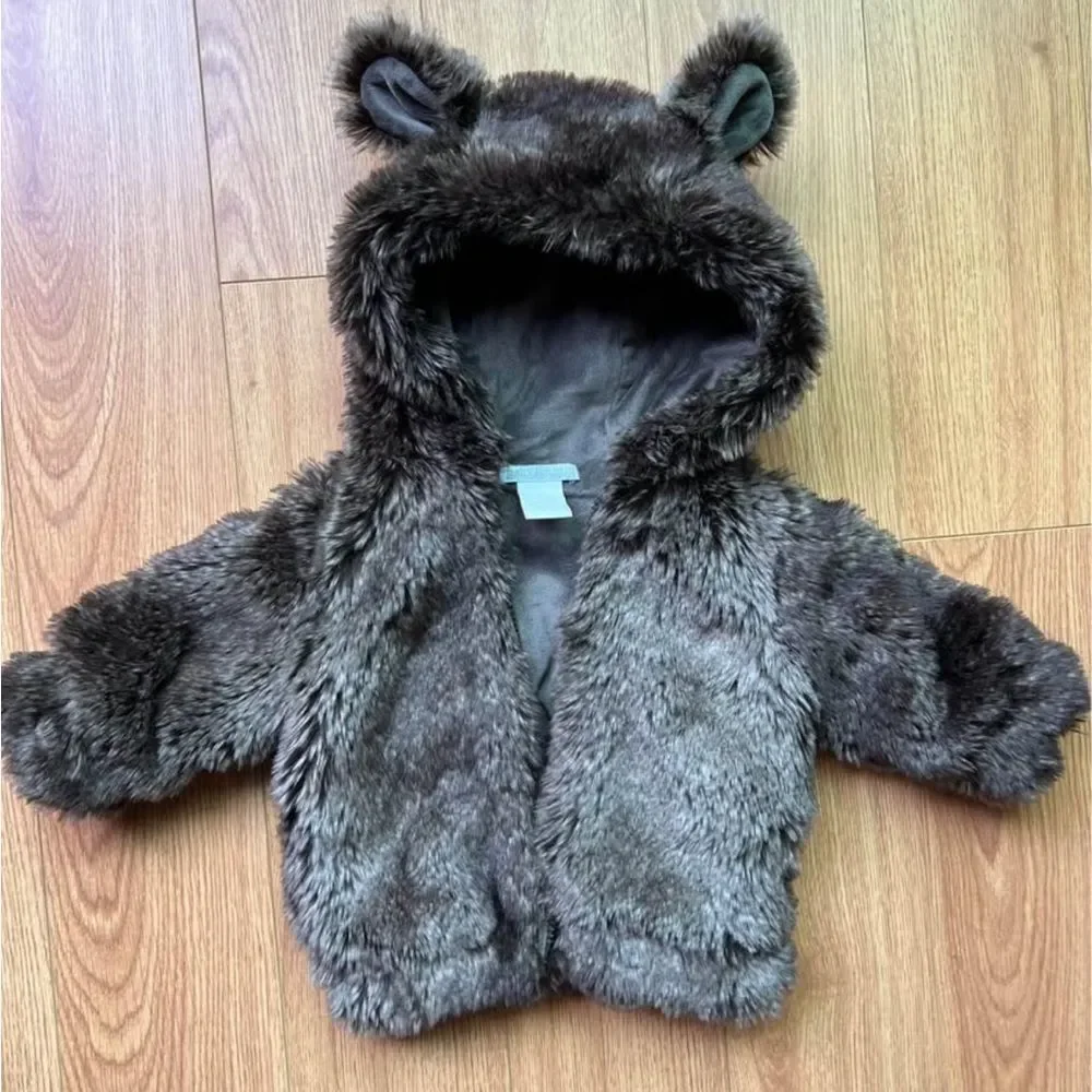 restoration hardware baby & child faux fur teddy bear jacket